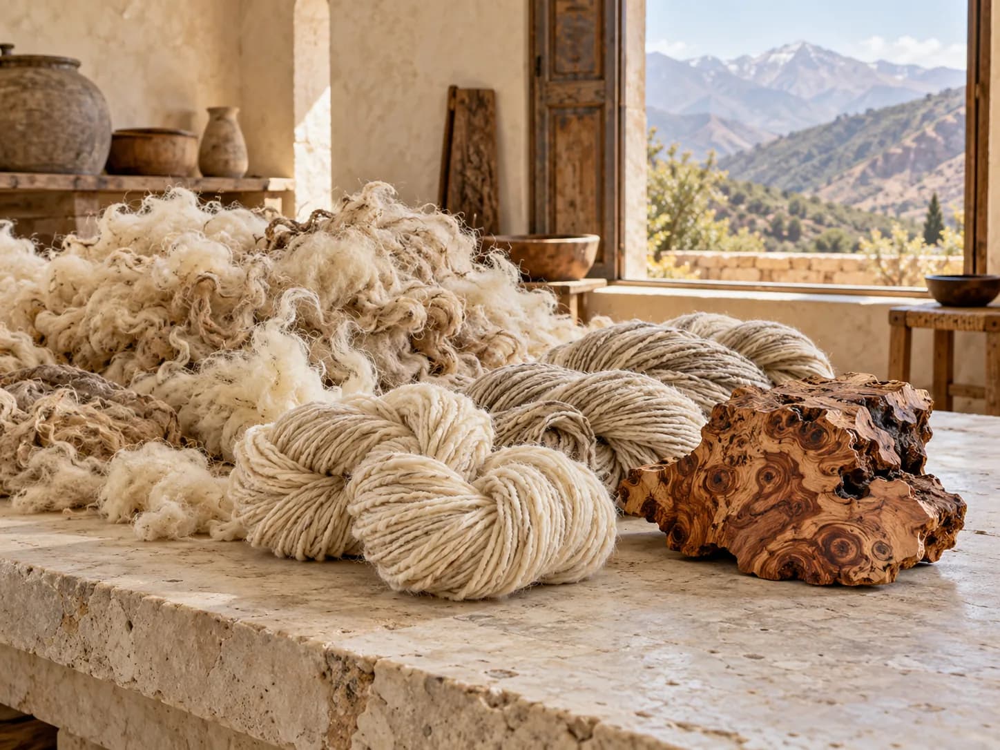 Atlas Mountain landscapes and natural materials