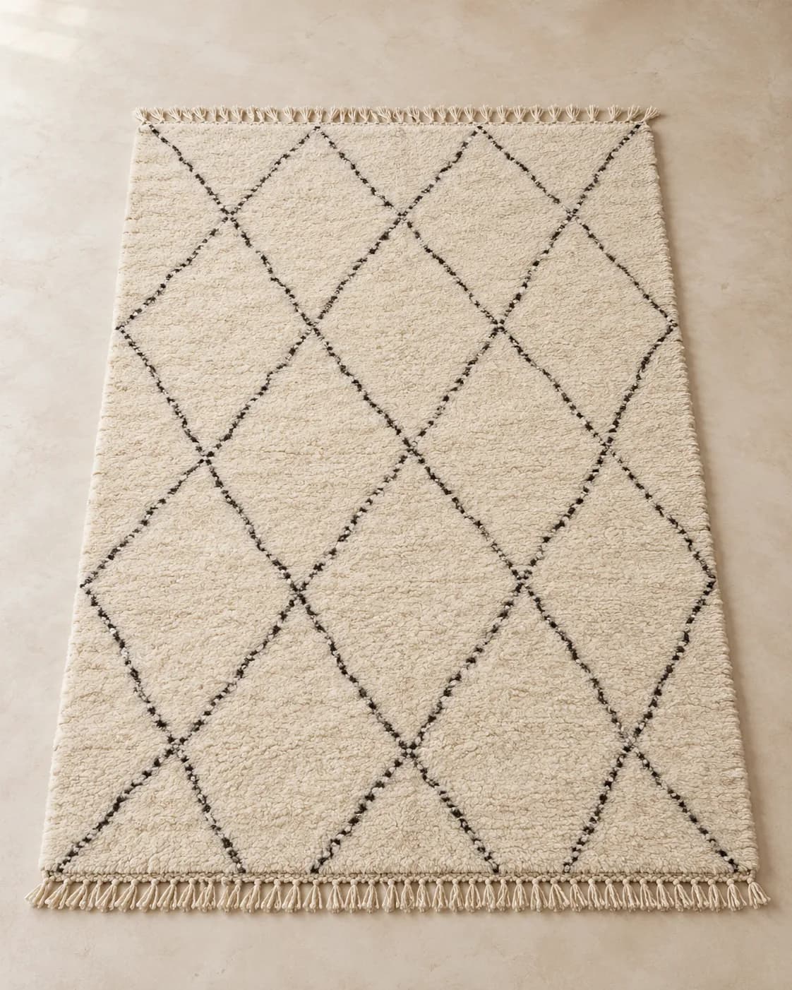 Atlas Cream Diamond Rug