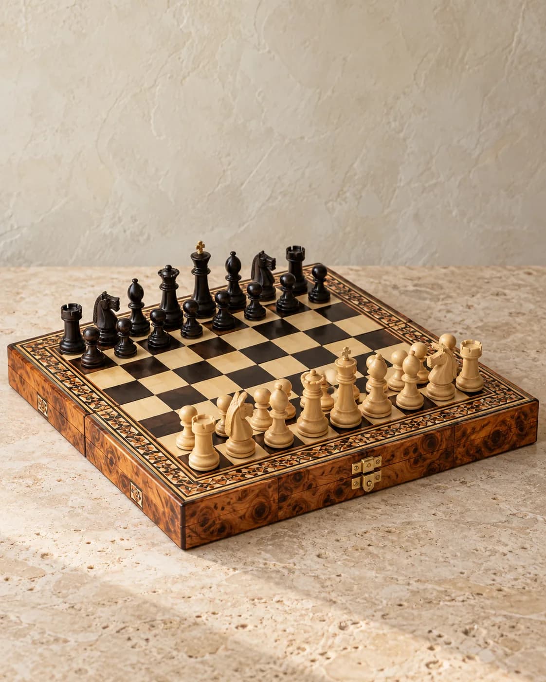Thuya Marquetry Chess Set